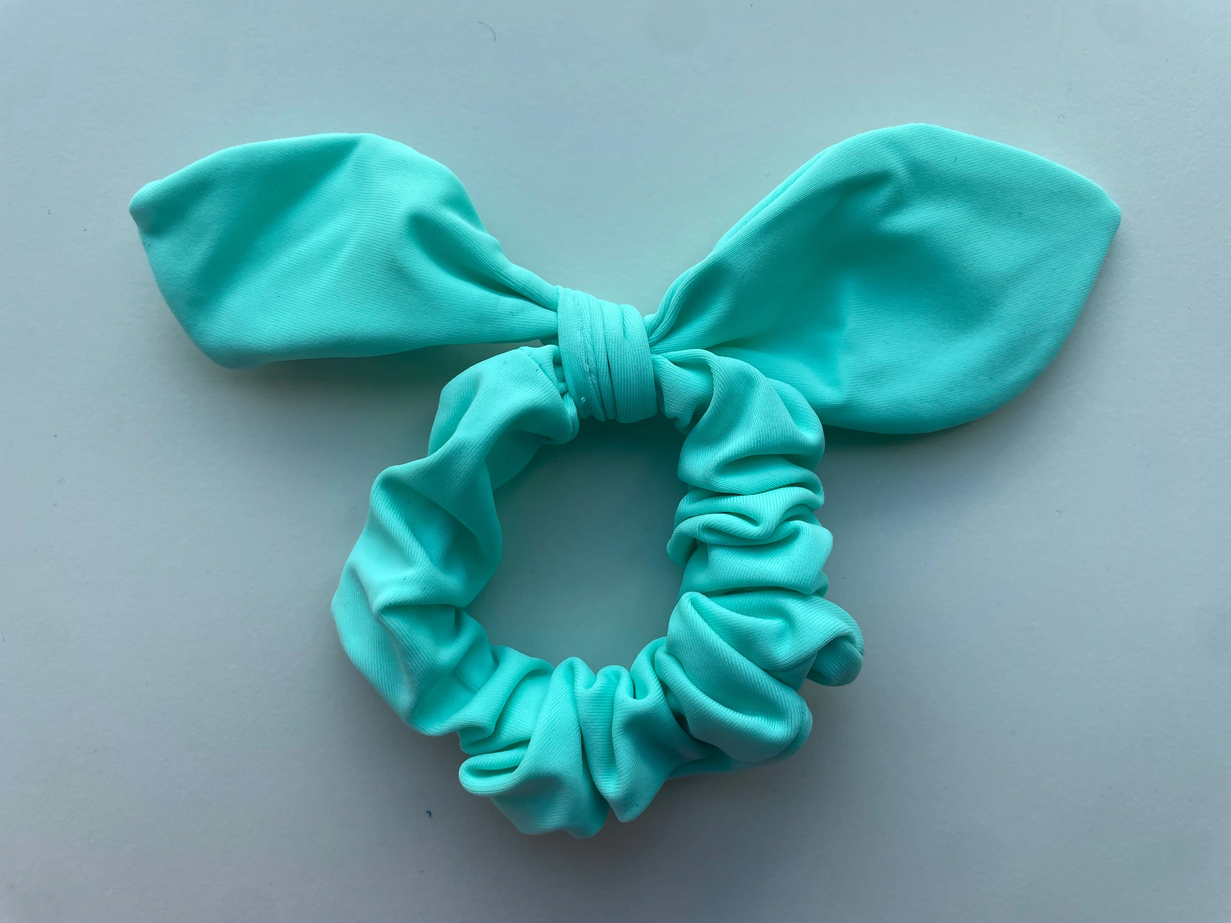 Lycra mint scrunchie bow